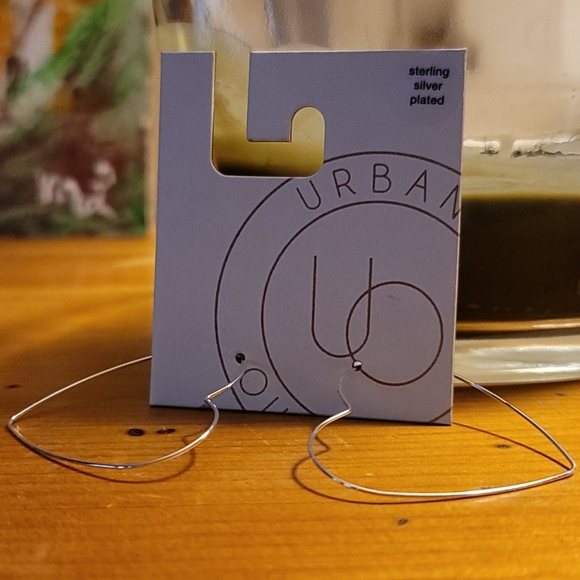 Urban Outfitters Jewelry - Silver Heart shaped earrings